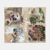 Personalisiertes Hundemoderne-Foto-Reise-Andenken Fleecedecke (Vorderseite (Horizontal))