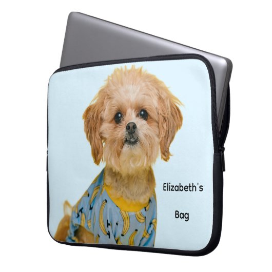 Personalisiertes Hundemuster Laptopschutzhülle (Vorderseite Links)