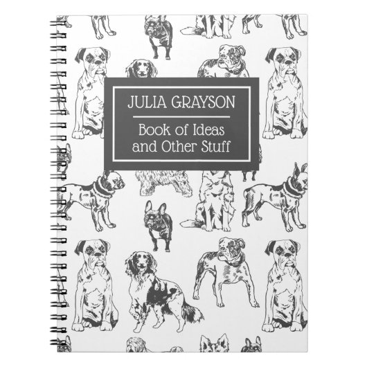 Personalisiertes Hundeschema Muster Vintager Hunde Notizblock (Vorderseite)