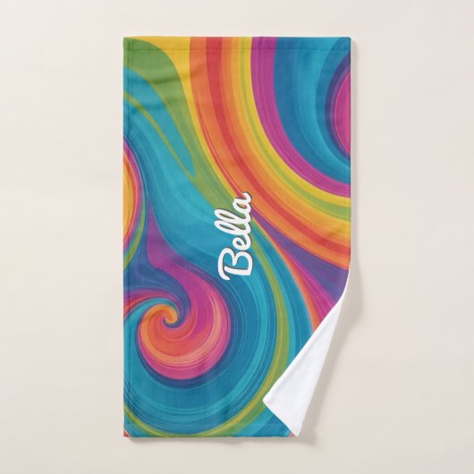 Personalisiertes Hundetuch mit farbenfroher Swirbe Handtuch (Handtuch)