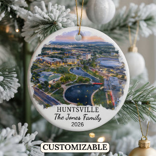 Personalisiertes Huntsville-Ornament, Benutzerdefi Keramik Ornament