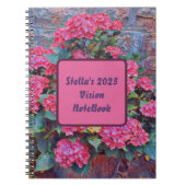Personalisiertes Hydrangea-Farbbild-Vision-Noteboo Notizblock (Vorderseite)