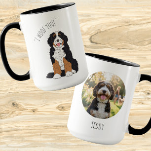 Personalisiertes I Woof You Bernedoodle Haustier-F Tasse