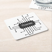Personalisiertes IC-Chip-Image Rechteckiger Pappuntersetzer (angewinkelt)