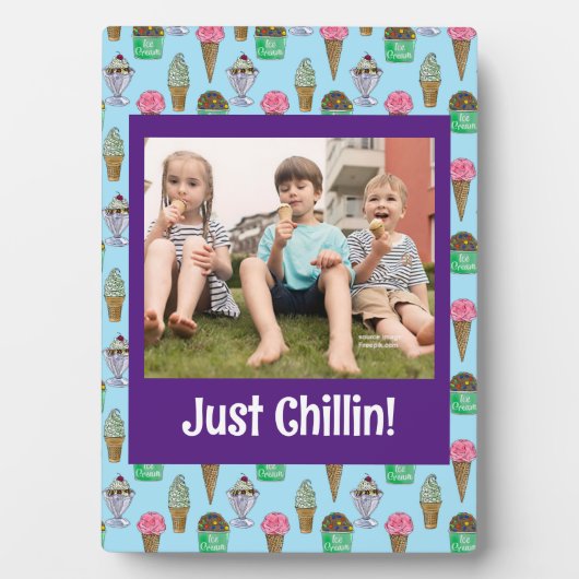 Personalisiertes Ice Creme Foto Plaque Fotoplatte (Vorderseite)