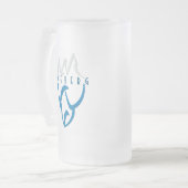 Personalisiertes Iceberg Art Blue Mattglas Bierglas (Vorderseite Links)