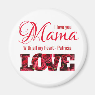 Personalisiertes Ich liebe dich Mama von ganzem He Magnet