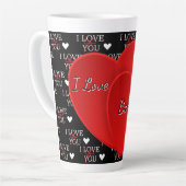 Personalisiertes Ich liebe dich  Milchtasse (Linke Ecke)