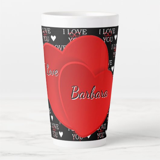 Personalisiertes Ich liebe dich  Milchtasse (Vorderseite)
