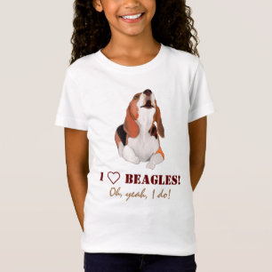 Personalisiertes Ich Liebe Heulende Beagles T-Shir T-Shirt
