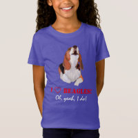 Personalisiertes Ich Liebe Heulende Beagles T-Shir