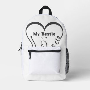 Personalisiertes Ich liebe meine beste Freundin •  Bedruckter Rucksack