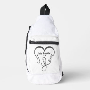 Personalisiertes Ich liebe meine beste Freundin • Crossbody Bag