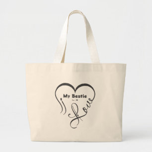 Personalisiertes Ich liebe meine beste Freundin • Jumbo Stoffbeutel