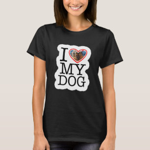 Personalisiertes Ich liebe meinen Hund Foto  T-Shirt