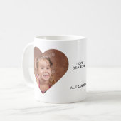 Personalisiertes 'Ich liebe Opa' 2-Foto-Geschenk Kaffeetasse (Vorderseite Links)