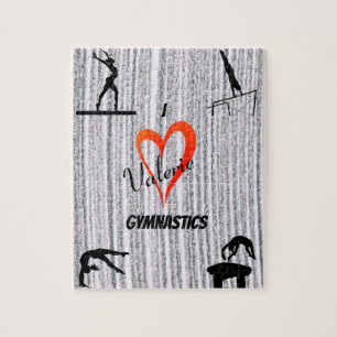 Personalisiertes Ich liebe Turnen Herz Puzzle