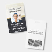 Personalisiertes ID-Abzeichen Firmenkundenname Tag Ausweis (Vorder- & Rückseite)