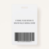 Personalisiertes ID-Abzeichen Firmenkundenname Tag Ausweis (Rückseite)