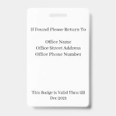 Personalisiertes ID-Foto-Abzeichen doppelseitig Ausweis (Rückseite)