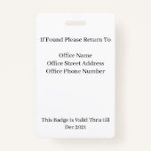 Personalisiertes ID-Foto-Abzeichen doppelseitig Ausweis (Rückseite)