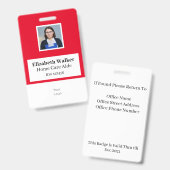 Personalisiertes ID-Foto-Abzeichen doppelseitig Ausweis (Vorder- & Rückseite)