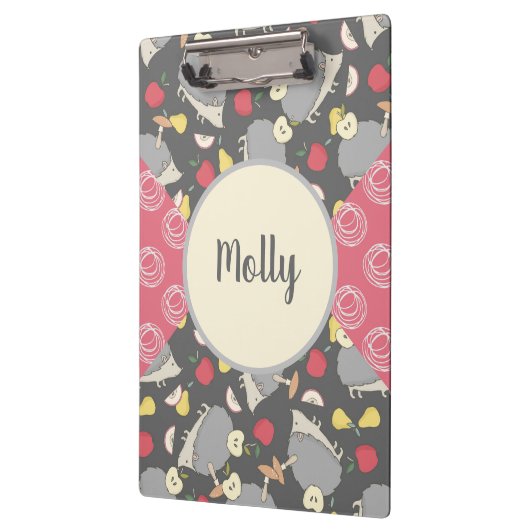 personalisiertes Igel Klemmbrett (Links)