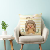 Personalisiertes Igel Streifen Kinderzimmer Kissen (Stuhl )