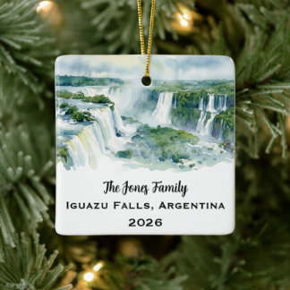 Personalisiertes Iguazu-Wasserfälle-Weihnachten  Keramikornament