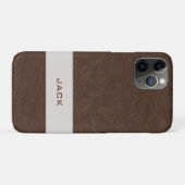 Personalisiertes Imitat-Brown-Leder Case-Mate iPhone Hülle (Rückseite (Horizontal))