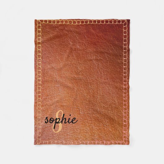 Personalisiertes Imitat-Leder Fleecedecke (Vorderseite)