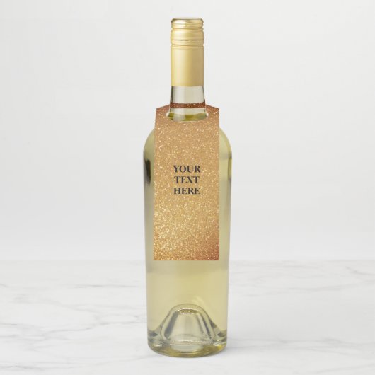 Personalisiertes ImitatgoldGlitter-Druckpapier Flaschenanhänger (Auf Flasche)