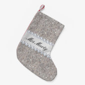 Personalisiertes Imitatsilberne Sequins-Diamanten Kleiner Weihnachtsstrumpf (Vorderansicht (hängend))