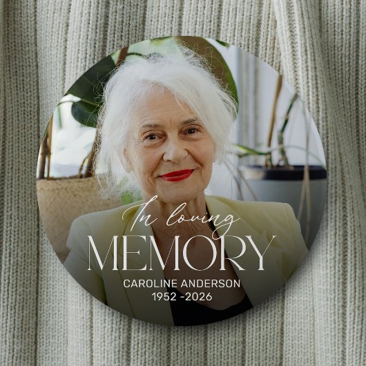 Personalisiertes In Loving Memory Foto-Memorial Button