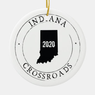 Personalisiertes Indiana-Ornament Keramik Ornament