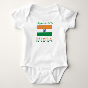 Personalisiertes Indien-Flagge-Geschenk Baby Strampler