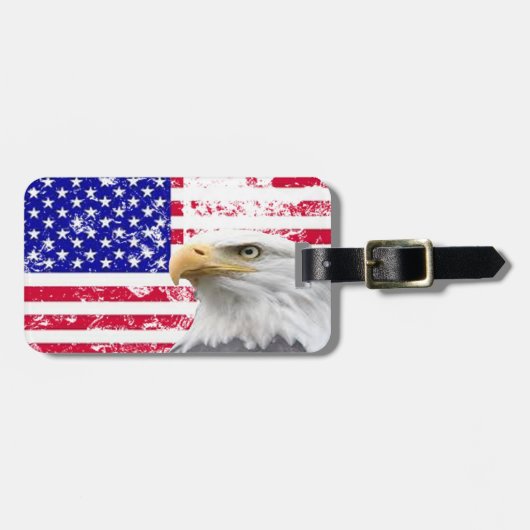 Personalisiertes, individualisierbares amerikanisc gepäckanhänger (Vorderseite horizontal)