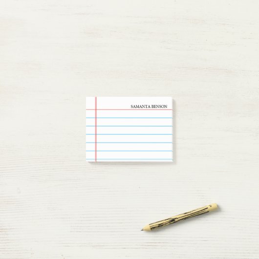 Personalisiertes, individualisierbares Linenpapier Post-it Klebezettel (Auf Schreibtisch)