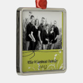 Personalisiertes, individuell gestaltetes grünes F Silbernes Ornament (Rechts)