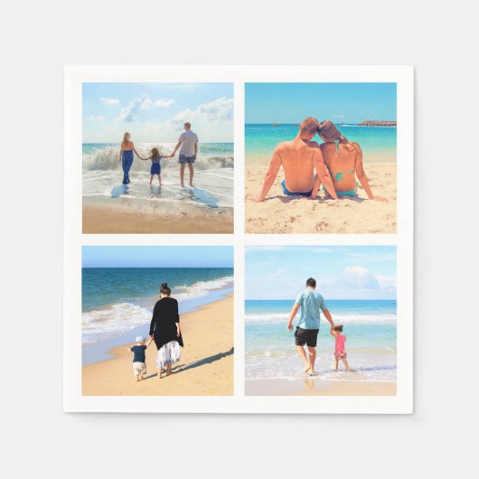 Personalisiertes individuelles Foto Collage Napkin Serviette (Vorderseite)