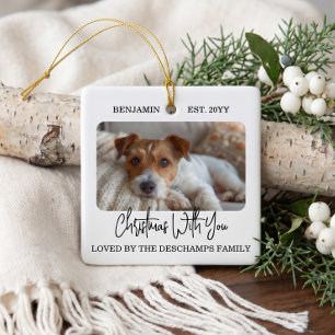 Personalisiertes individuelles Haustierfoto-minima Keramikornament