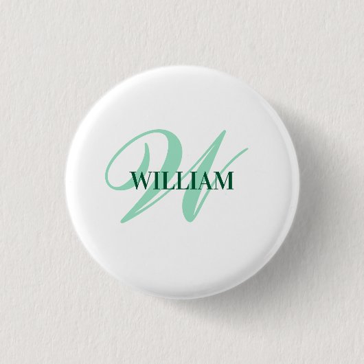 Personalisiertes individuelles Monogramm  Button (Vorderseite)