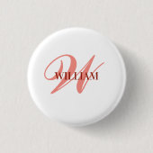 Personalisiertes individuelles Monogramm-Geschenk Button (Vorderseite)