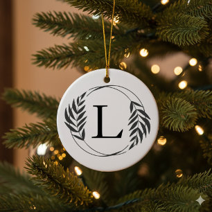 Personalisiertes individuelles Monogramm-Geschenk Keramik Ornament