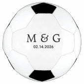 Personalisiertes individuelles Monogramm und Datum Fußball (Vorderseite)