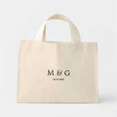 Personalisiertes individuelles Monogramm und Datum Mini Stoffbeutel (Vorne)