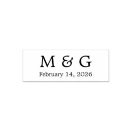 Personalisiertes individuelles Monogramm und Datum Permastempel