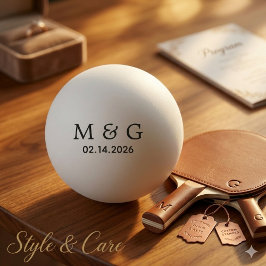 Personalisiertes individuelles Monogramm und Datum Tischtennisball