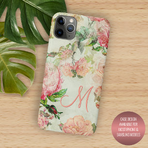 Personalisiertes individuelles rosa Blumenrosenmus Case-Mate iPhone Hülle