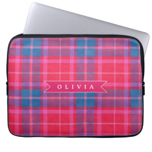 Personalisiertes individuelles rosa Fuchsien-Karom Laptopschutzhülle